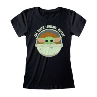 Star Wars The Mandalorian Girlie T-Shirt Eat Sleep Levitate