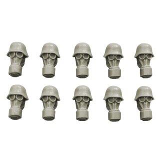 Guards Heads in Gas Masks
