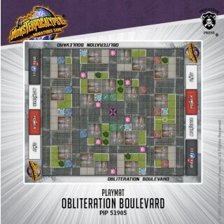 Obliteration Boulevard &ndash; Monsterpocalypse fabric playmat (neoprene)