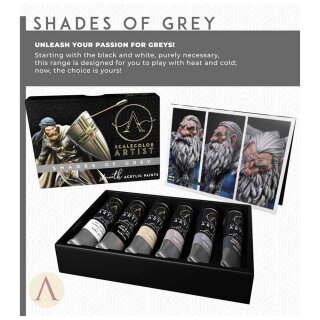 Artist Scale Color Set: Shades of Grey (6x 20ml)