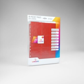 Gamegenic - 18-Pocket Sideloading Pages Red (10)