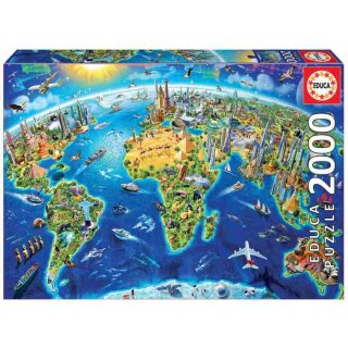 Puzzle: World Landmarks Globe (2000 Teile)