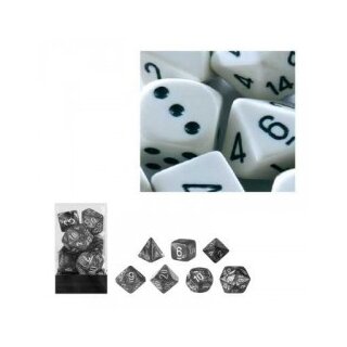 White-Black 7-W&uuml;rfel Set (undurchsichtig)