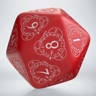 W20 red &amp; white Card Game Level Counter 30mm (1)