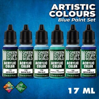 Acrylfarbe Farbset - Blau (6)
