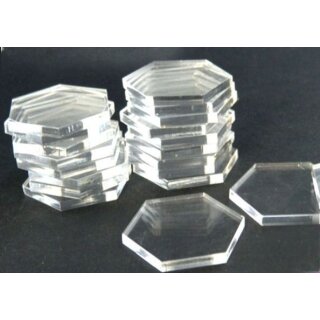 Acrylbasen - Hexagonal - Transparent 30 mm (20)