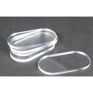 Oval und transparent Acryl Basen 50 x 25 mm (5)