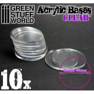 Runde und transparente Acryl Basen 40 mm (10)