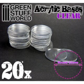Runde und transparente Acryl Basen 32 mm (20)