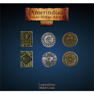 Legendary Metal Coins - Amerindian Coin Set (24)