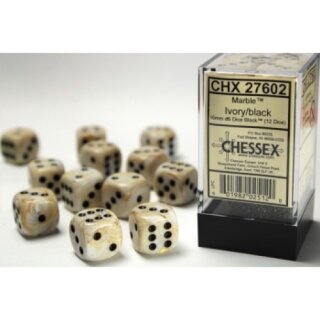 Chessex Marble Ivory W6 16mm Würfel Set CHX27602 