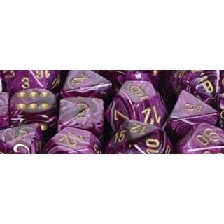 Vortex Purple-Gold 7-W&uuml;rfel Set (Signature)