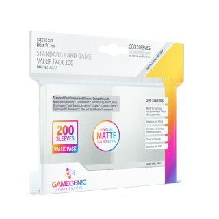 Gamegenic - Standard Card Game Value Pack Matte Clear (200)
