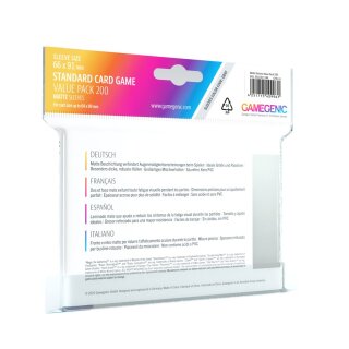 Gamegenic - Standard Card Game Value Pack Matte Clear (200)