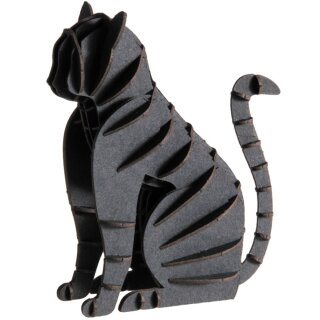 3D-Modell, Katze, schwarz, Spezialkarton, gelasert
