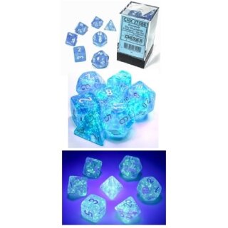 Borealis&reg; Polyhedral Sky Blue/white Set (7)