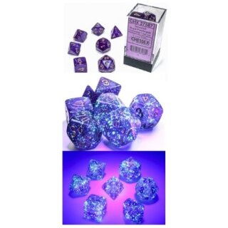 Borealis&reg; Polyhedral Royal Purple/gold Luminary Set (7)