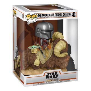 Star Wars The Mandalorian POP! Deluxe Vinyl Figur The Mandalorian on Wantha with Child in Bag 9 cm