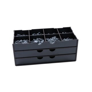 Black Paint Rack: Schrank mit 3 langen Schubladen