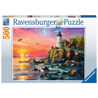 Ravensburger Puzzle: Leuchtturm am Abend (500 Teile)