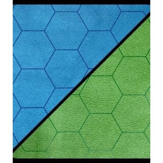 Battlemat 1&rdquo; Reversible Blue-Green Hexes (23&frac12;&rdquo; x 26&rdquo; Playing Surface)