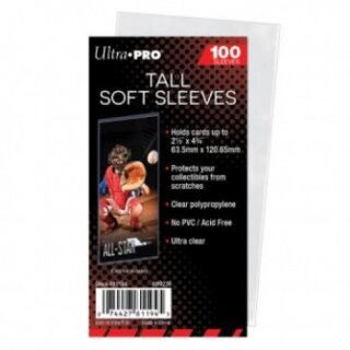 UP - Tall Soft Card Sleeves - 2-1/2 x 4-3/4 (100 Sleeves)