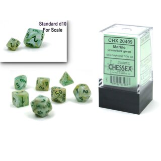 Marble Mini-Polyhedral Green/dark green W&uuml;rfel (7)