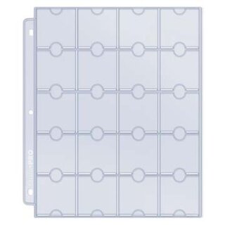 UP - 20-Pocket Platinum Page for Coins and Tokens (10)