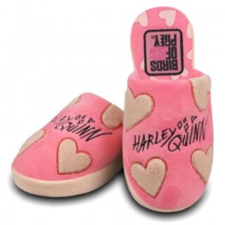Harley Quinn Cosy Hearts Pink Mule Slippers (38-41)
