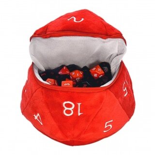 UP - Red and White D20 Plush Dice Bag for Dungeons &amp; Dragons