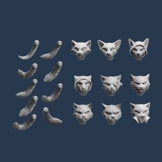 Catfolk Head and Tails Set#1 (Cat-like)