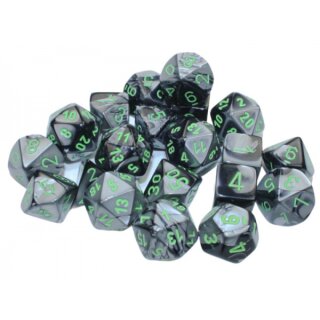 Gemini Bag of 20 Polyhedral Black Grey/Green (Limited Edition)