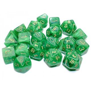Vortex Bag of 20 Polyhedral Green/Gold (Limited Edition)