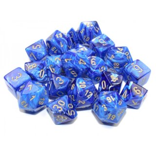 Vortex Bag of 20 Polyhedral Blue/Gold (Limited Edition)