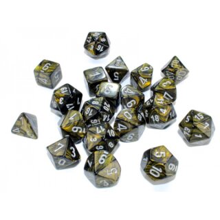Leaf Bag of 20 Polyhedral Black Gold/Silver (Limited Edition)