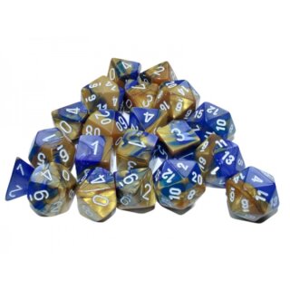 Gemini Bag of 20 Polyhedral Blue Gold/White (Limited Edition)
