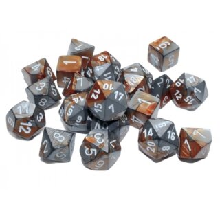 Gemini Bag of 20 Polyhedral Copper Steel/White (Limited Edition)