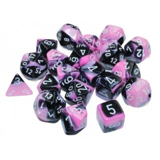 Gemini Bag of 20 Polyhedral Black Pink/White (Limited Edition)