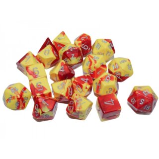 Gemini Bag of 20 Polyhedral Red Yellow/Silver (Limited Edition)