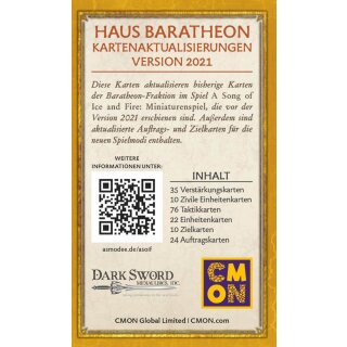 A Song of Ice &amp; Fire: Haus Baratheon Kartenaktualisierungen (DE)