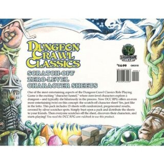 Dungeon Crawl Classics: 0-Level Scratch Off Character Sheets (Silver Scratch Off Accessory) (EN)