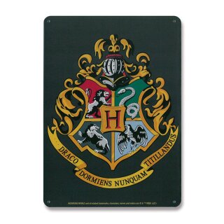Harry Potter Blechschild Hogwarts Logo 15 x 21 cm