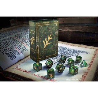 Elder Dice - Green Lovecraft Elder Sign Polyhedral Set