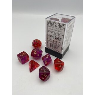 Gemini Polyhedral Translucent Red-Violet/gold 7-Die Set (7)