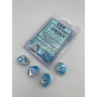 Gemini Turquoise-White/blue Luminary Set of 10 d10s