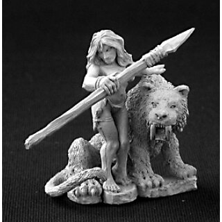 Jungle Girl with Sabre Tooth Tiger (REA03253)