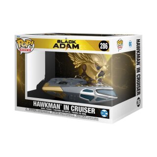 ** % SALE % ** Black Adam POP! Rides Super Deluxe Vinyl Figur Hawkman in Cruiser 15 cm