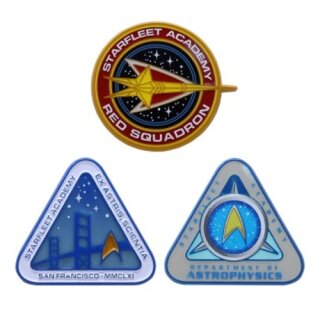 Star Trek Limited Edition Starfleet Academy Set of Three Pin Badges