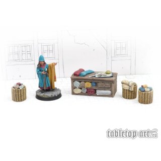 Townsfolk Miniatures - Cloth Merchant Sales Stand (4)