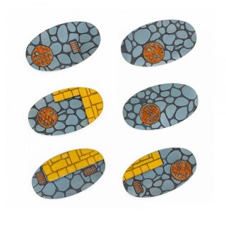 ** % SALE % ** Town Streets 75 x 42mm Oval - Base Toppers (6)